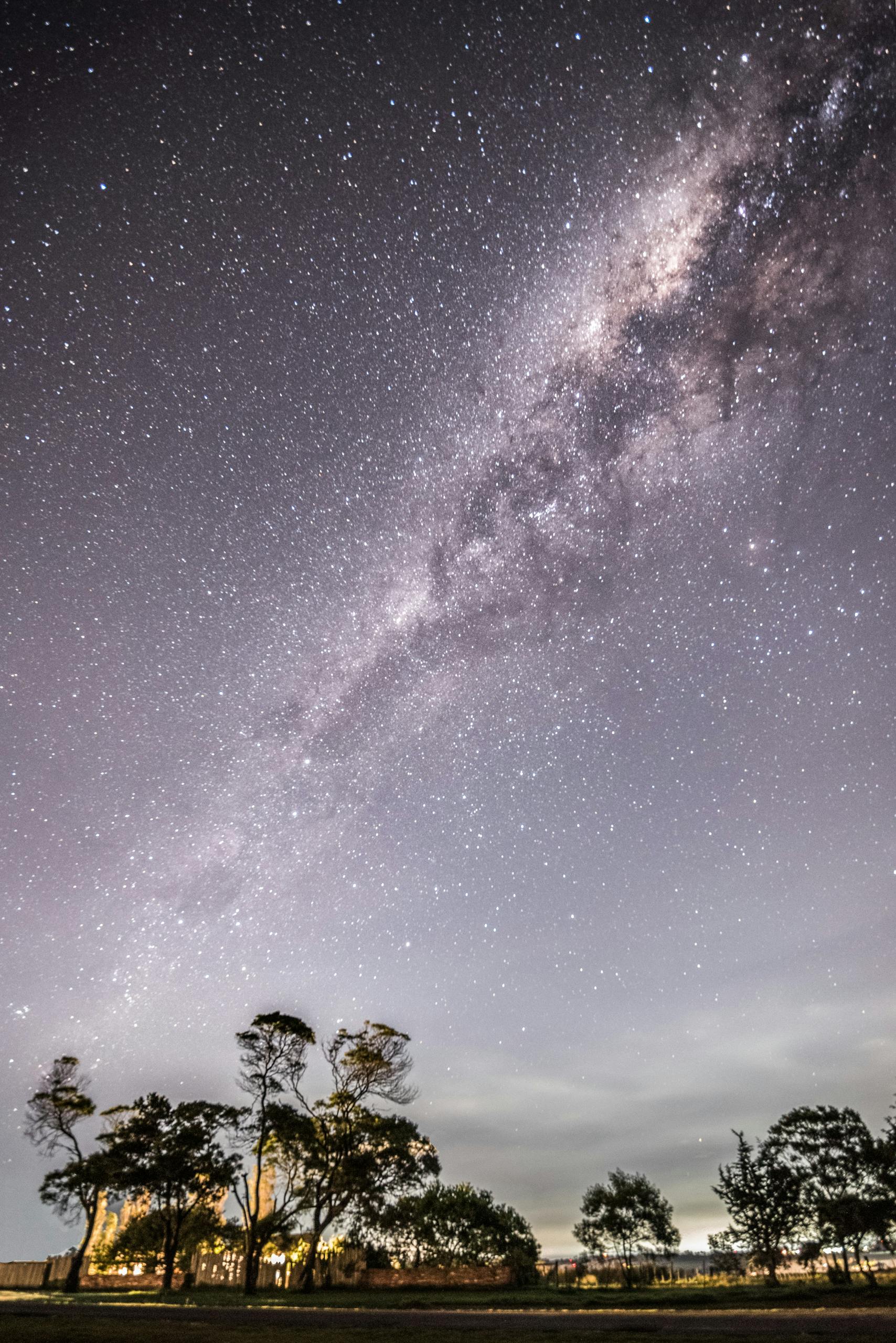 Breathtaking view of the Milky Way illuminating the night sky above El Chorro, Uruguay.