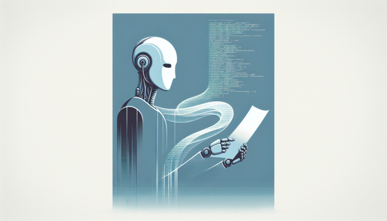 Minimalist illustration of a friendly robot reading text while a faint stream of ghostlike glyphs flows from the paper into a command-line terminal, representing invisible Unicode commands reaching a tool.