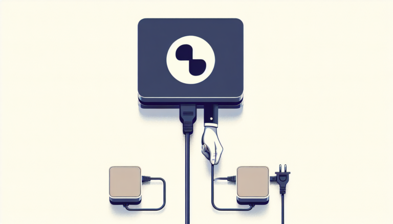 Minimalist illustration of a large hand unplugging a power cable from a central corporate-style box (abstract emblem, no text), with thin cables branching to three smaller boxes representing other AI providers. White background.