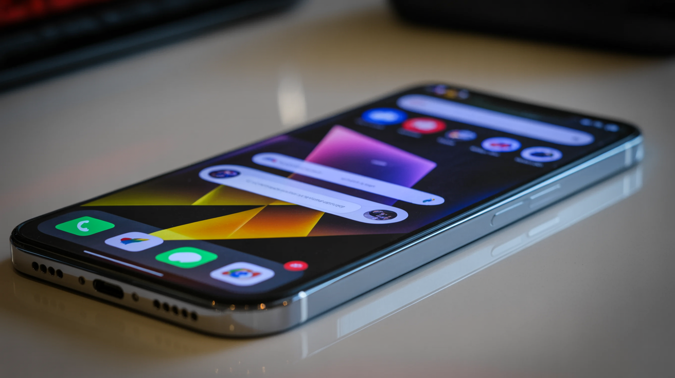 Smartphone displaying social apps interface