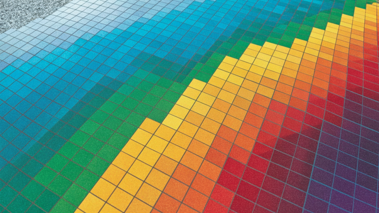 Puzzle game grid with a partially solved pattern representing benchmark problem solving