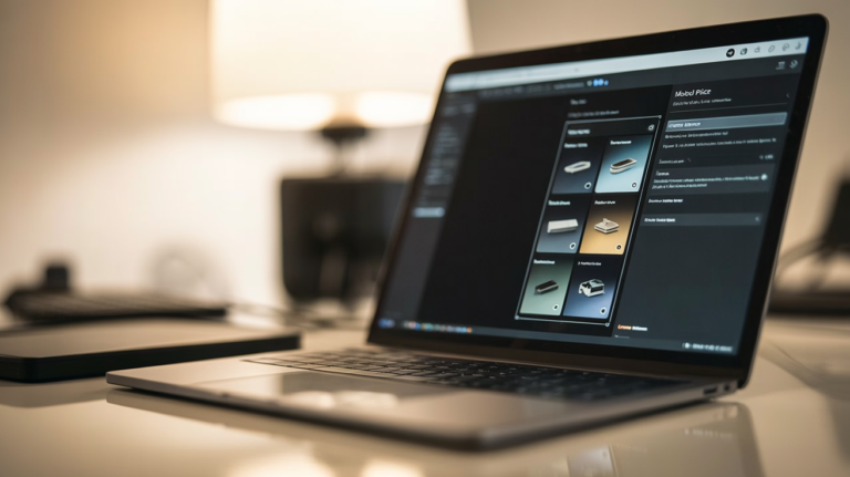 Editorial image of an AI desktop app interface on a laptop, suggesting a model picker and changing model availability.