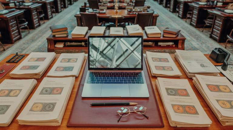 Featured image of a research paper references screen at a desk