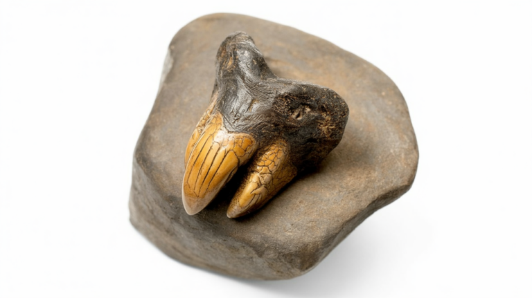 Close-up of a fossil hominin tooth used as featured image