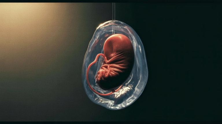 fetal microchimerism: Editorial illustration of a placenta during pregnancy