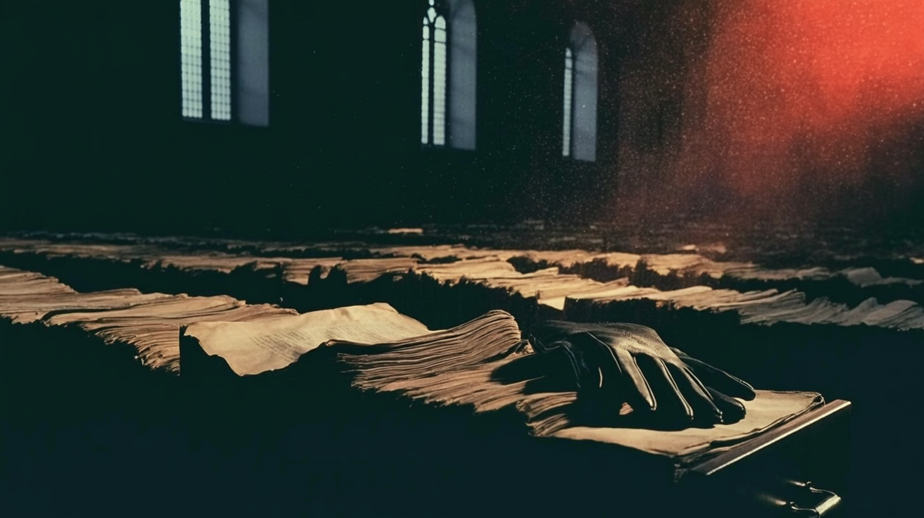 historical mystery: An atmospheric archive of ancient manuscripts and scrolls