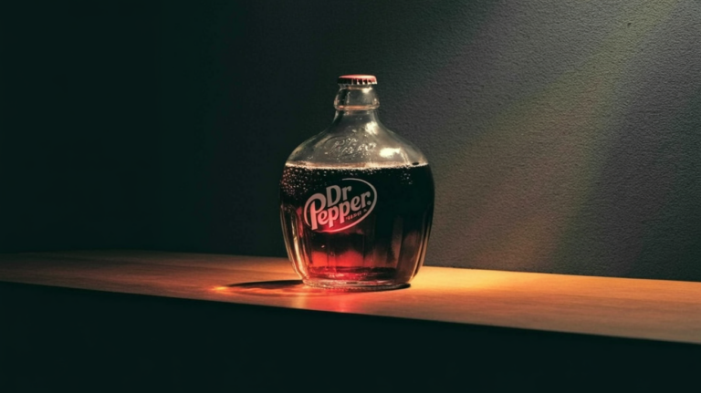 Vintage Dr Pepper bottle on a dark background