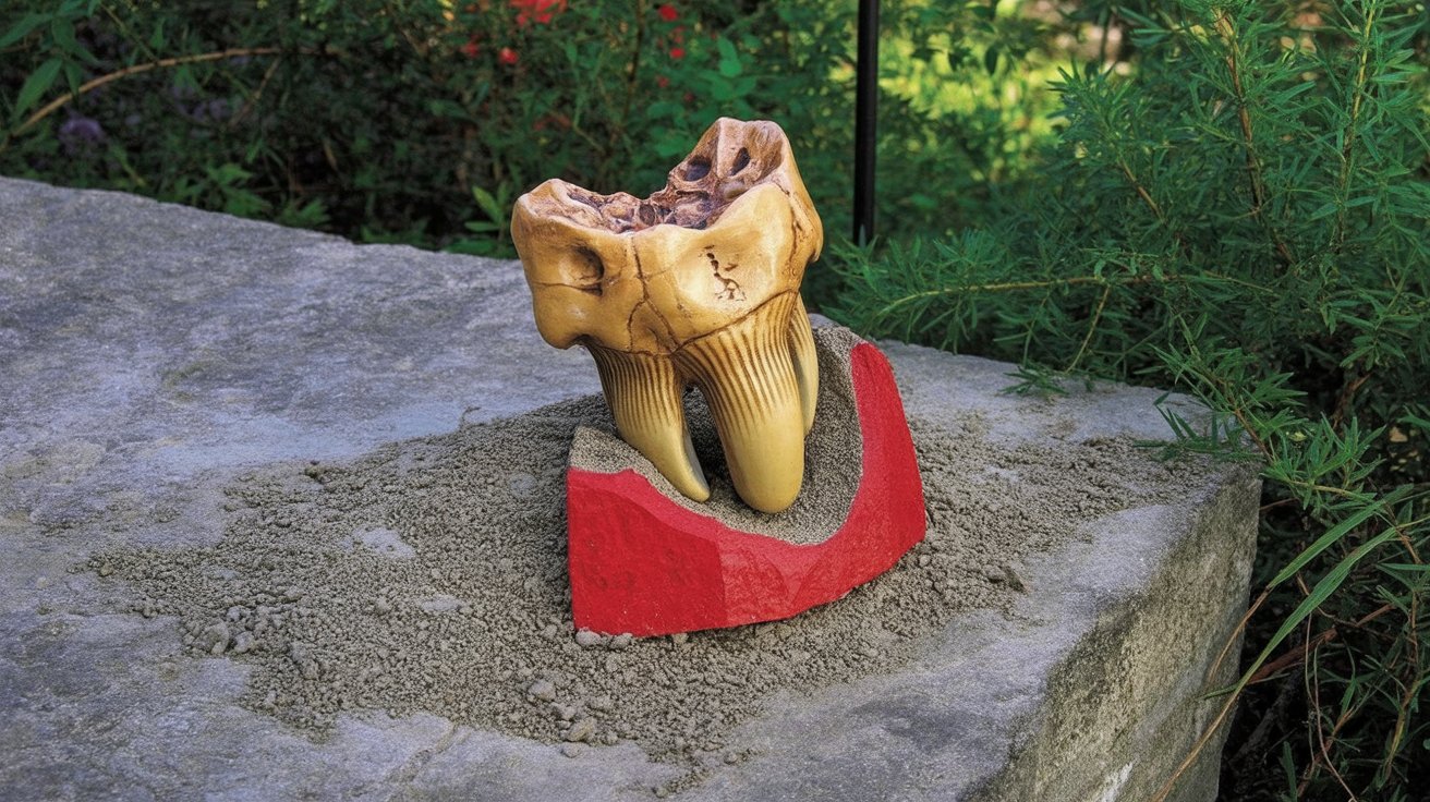 Ancient fossil tooth from archaeological context