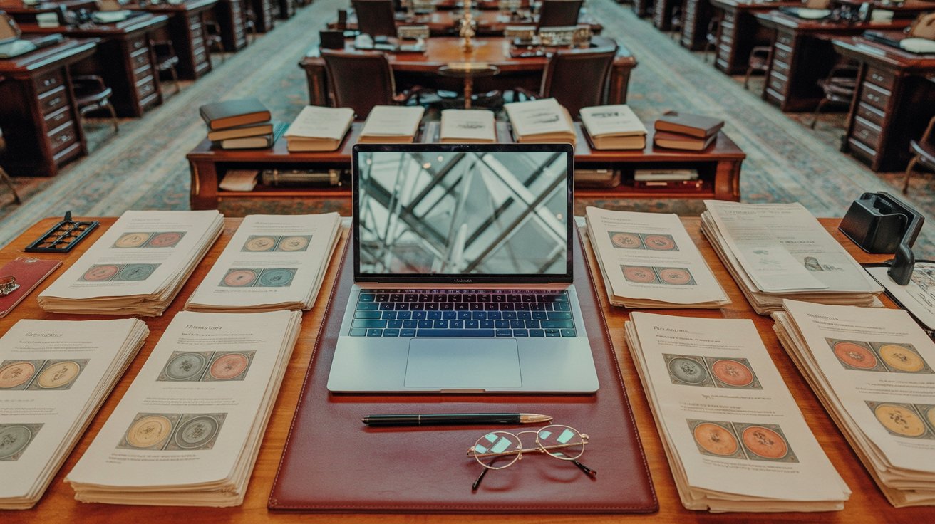 Featured image of a research paper references screen at a desk