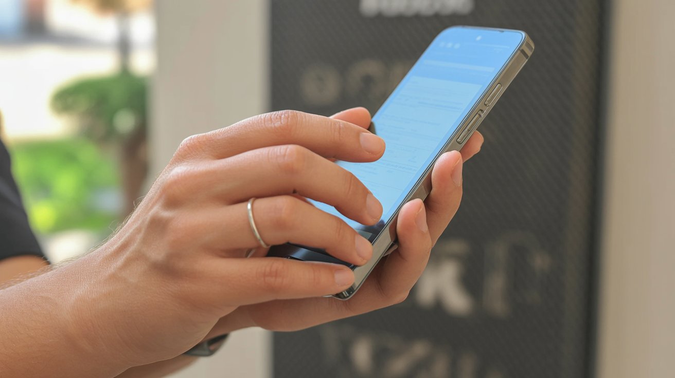 A smartphone displaying a short-video feed in a dark, editorial setting