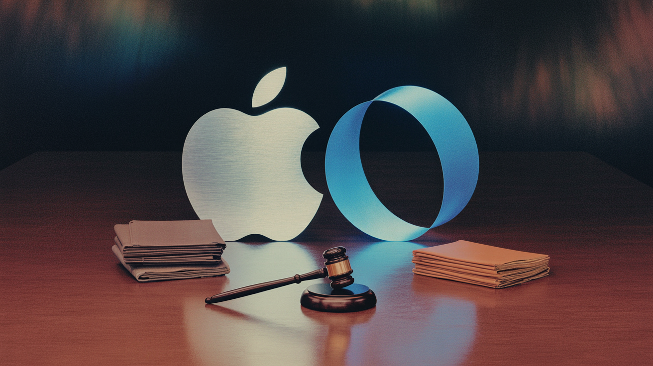 apple openai trade secret lawsuit: Apple and OpenAI logos representing the lawsuit between the companies