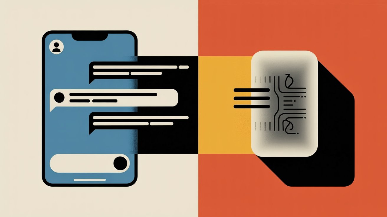Split-screen illustration contrasting redacted visible chat text with an opaque encrypted reasoning trace that still contains hidden secrets
