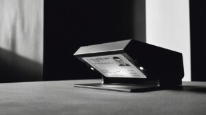 A driver's licence being checked by an identity-verification scanner