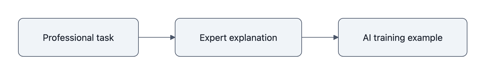A professional task is explained by an expert and converted into an AI training example