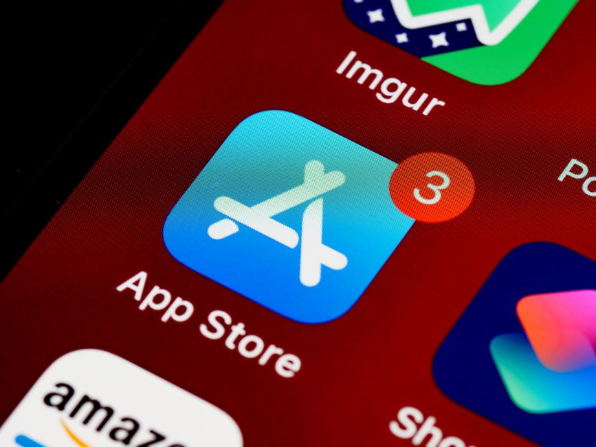 An iPhone showing the App Store on its screen