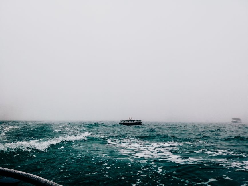 A small boat carrying migrants across the English Channel.